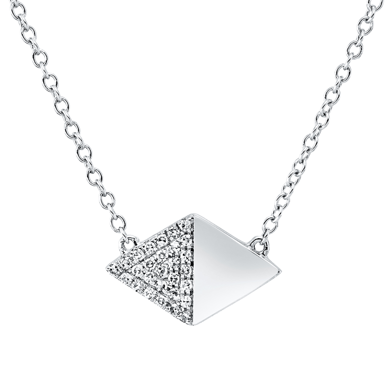 Collier 18 kt WG, mit ZÖ 43 cm + 40,6 cm, 28 Dia. 0,07 ct, TW-vsi/si