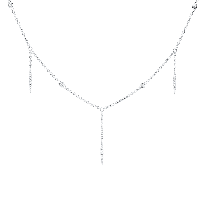 Collier 18 kt WG, 4 Dia. 0,07 ct, W-vsi/si, 27 Brill. 0,09 ct, W-vsi/si