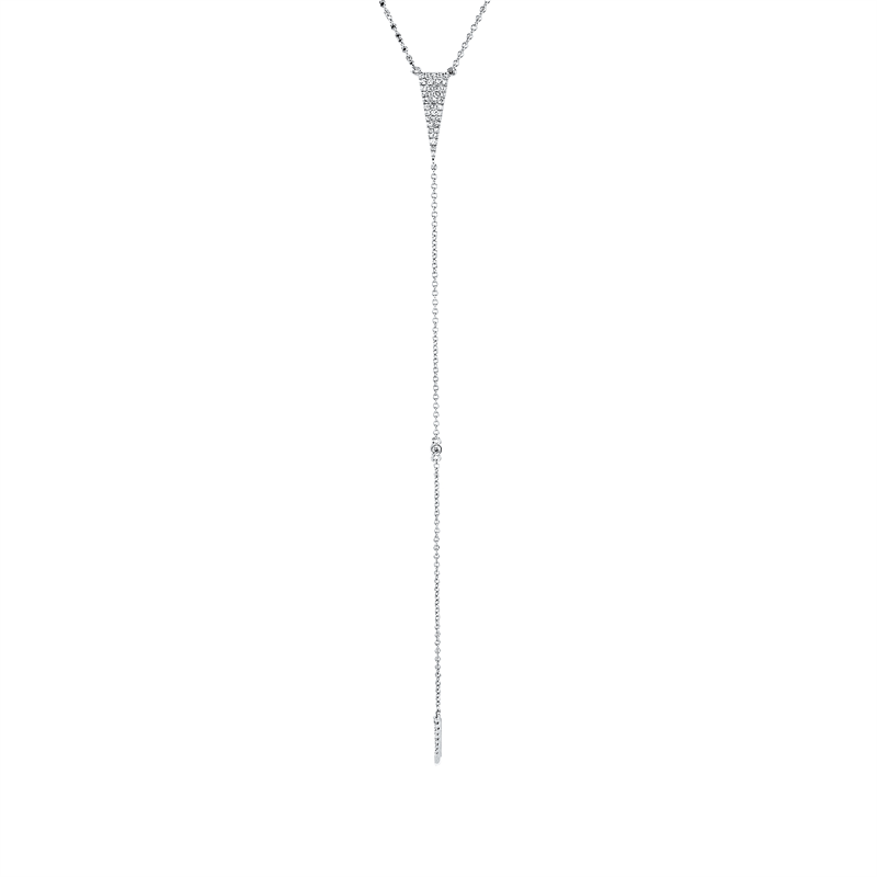 Collier 18 kt WG, 3 Brill. 0,03 ct, W-si, 45 Dia. 0,14 ct, W-si