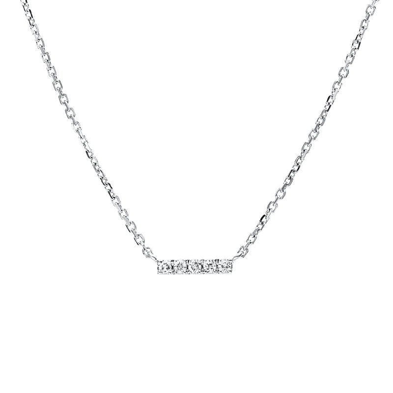 Collier 18 kt WG, 5 Brill. 0,03 ct, TW-pi