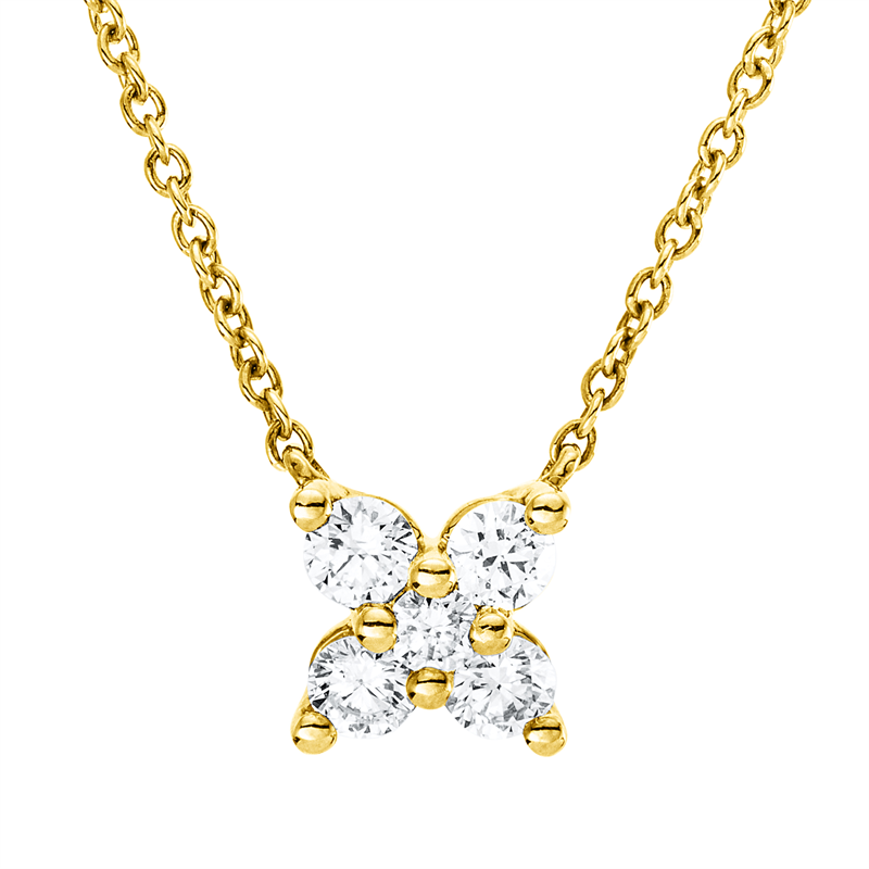 Collier 18 kt GG, 5 Brill. 0,20 ct, TW-pi