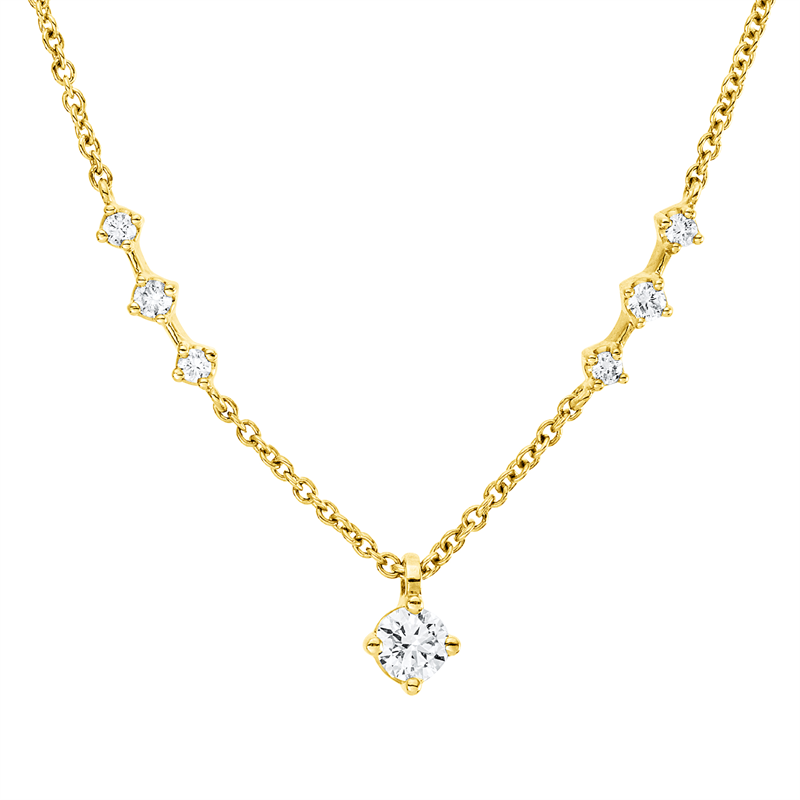 Collier 18 kt GG, 13 Brill. 0,22 ct, TW-pi