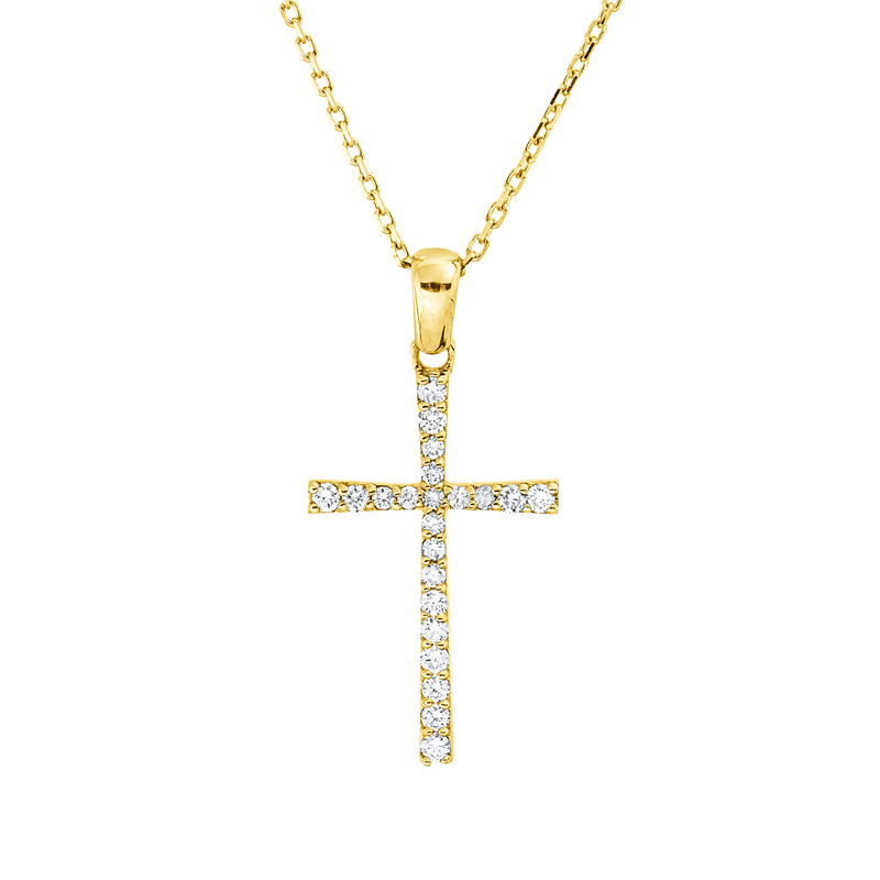 Collier 18 kt GG, mit Öse, 22 Brill. 0,15 ct, F-si
