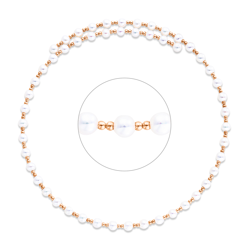 Collier 18 kt RG, Choker, 52 SW weiß 4,5 mm