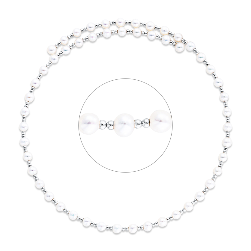 Collier 18 kt WG, Choker, 52 SW weiß 4,5 mm