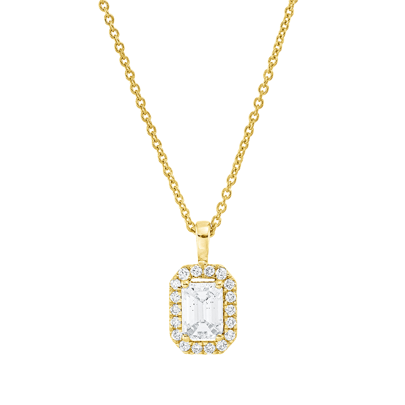 Collier 18 kt GG, mit ZÖ 42 cm, 1 Sm.schliff 0,40 ct, TW-si, 18 Brill. 0,01 ct, TW-si