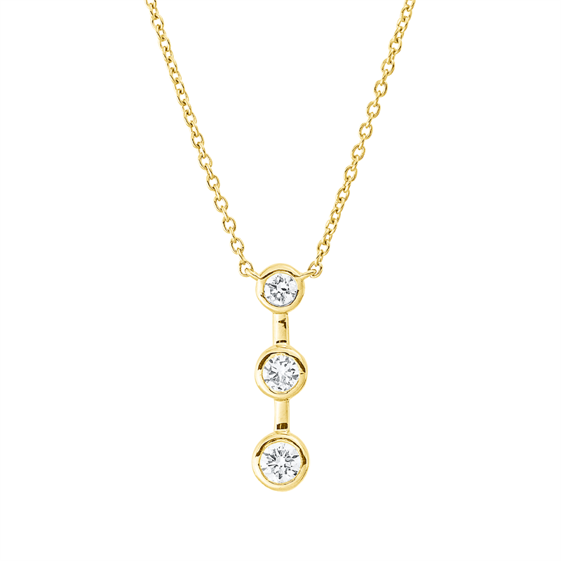 Collier 18 kt GG, 3 Brill. 0,23 ct, TW-si