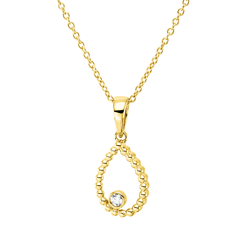 Collier 18 kt GG, mit ZÖ 40 cm, 42,5cm, 1 Brill. 0,03 ct, TW-si