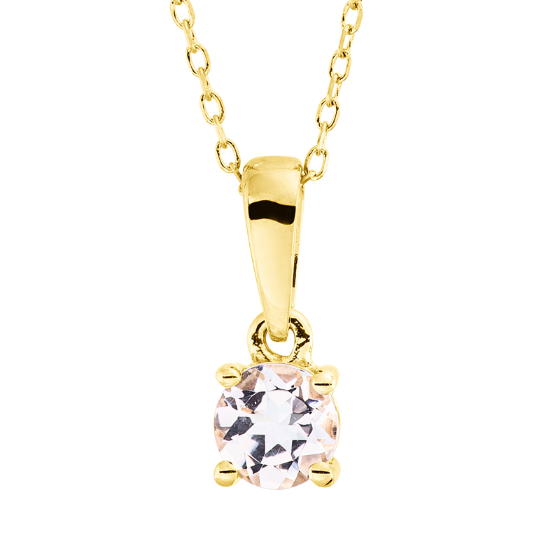 Collier 18 kt GG, mit ZÖ 43 cm, 1 Morganit 0,21 ct rosa