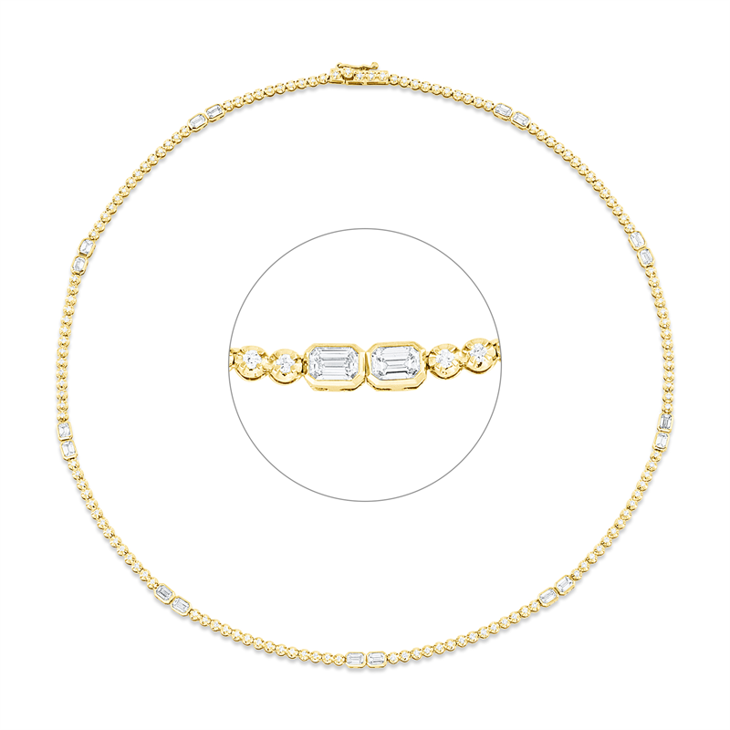 Collier 18 kt GG+WG, 18 Sm.schliff 1,78 ct, TW-si, 137 Brill. 1,26 ct, TW-si
