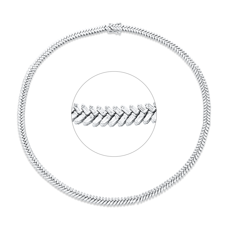 Collier 14 kt WG, 252 Trap. 4,04 ct, TW-vsi/si