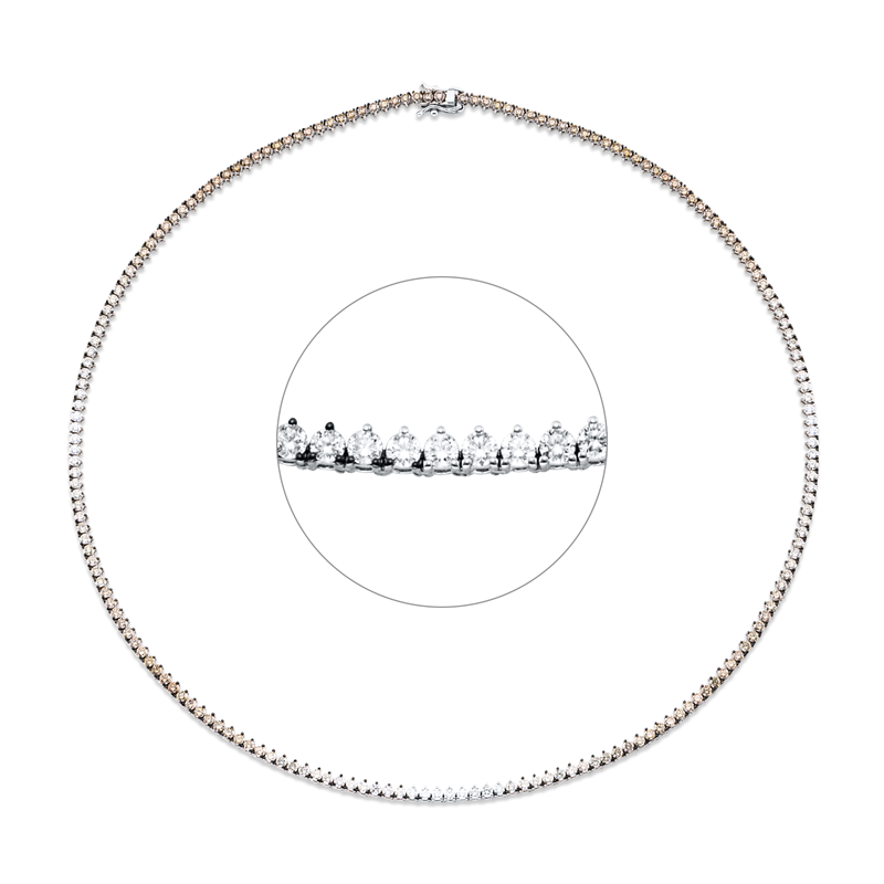 Collier 18 kt WG, 192 Brill. 6,52 ct, fancy,Fassung teils schwarz rhodinie,