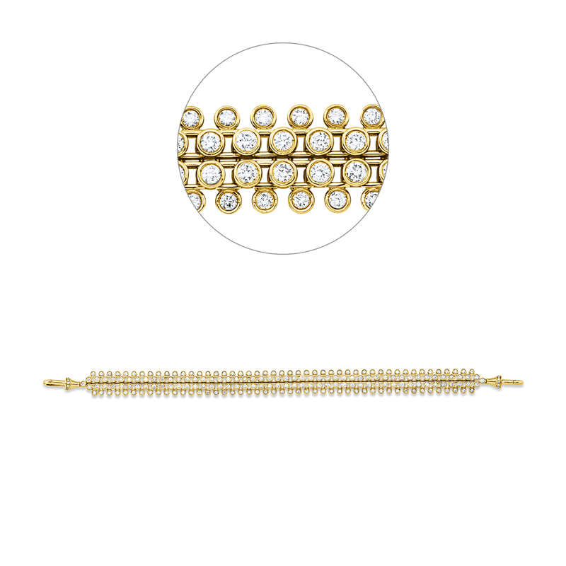 Collier 14 kt GG, 192 Brill. 3,89 ct, TW-si, 24 Brill. 0,12 ct, TW-si
