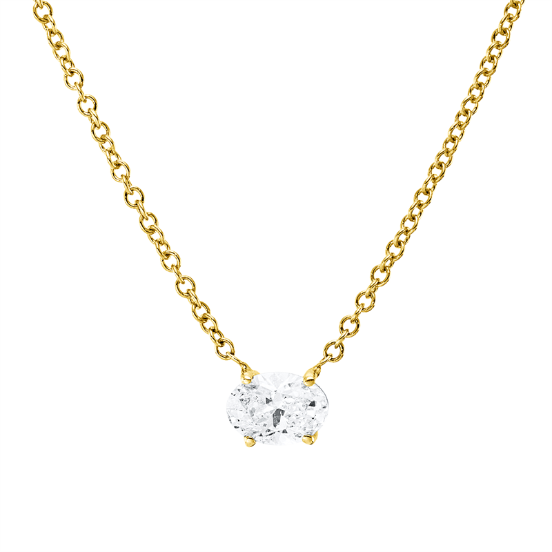 Collier 14 kt GG, 1 Oval 0,47 ct, TW-vsi/si
