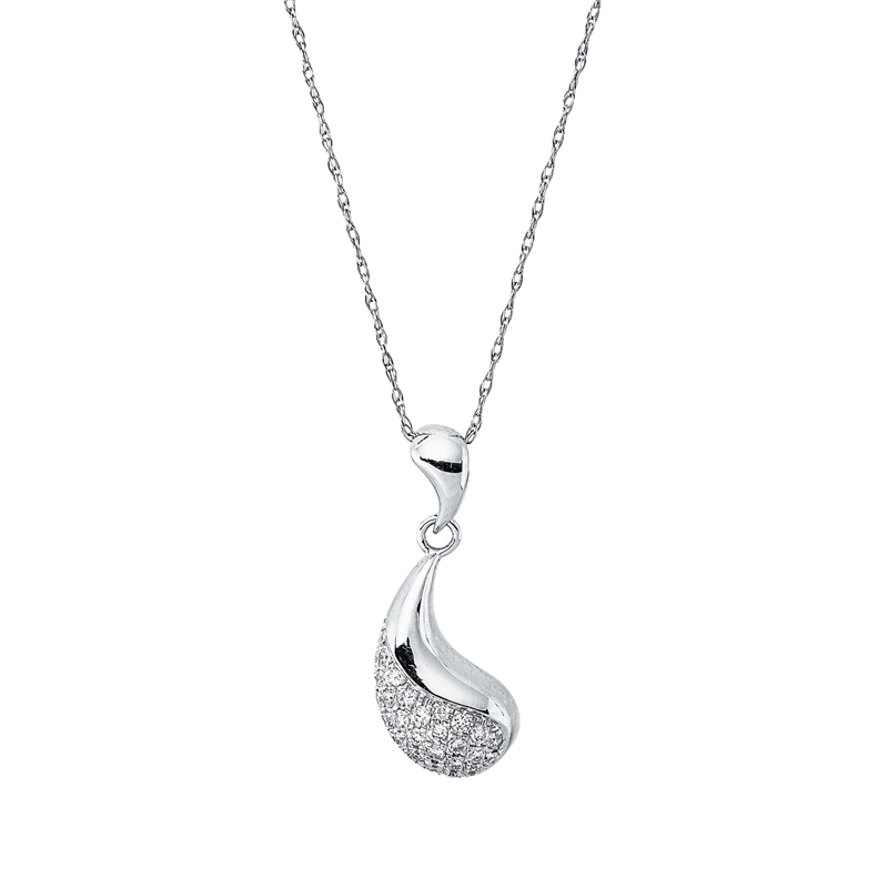 Collier 14 kt WG, mit Öse, 32 Brill. 0,17 ct, TW-si