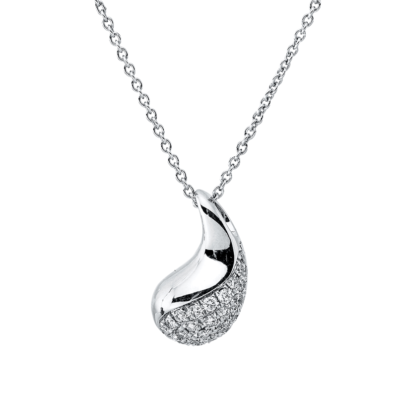 Collier 14 kt WG, 1 Brill. 0,01 ct, TW-si, 29 Brill. 0,18 ct, TW-si