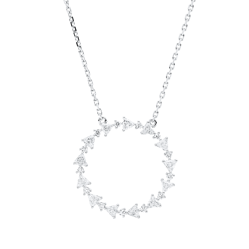 Collier 18 kt WG, 26 Fant-Schl. 0,72 ct, TW-vsi/si