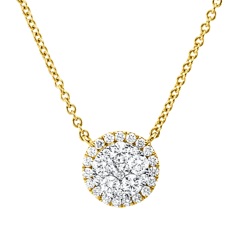 Collier 18 kt GG+WG, mit ZÖ 40 cm + 43 cm, 6 Brill. 0,30 ct, TW-si, 24 Brill. 0,15 ct, TW-si
