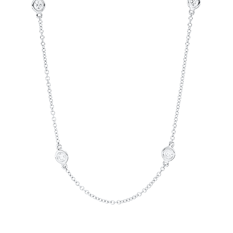Collier 18 kt WG, 10 Brill. 0,50 ct, TW-si