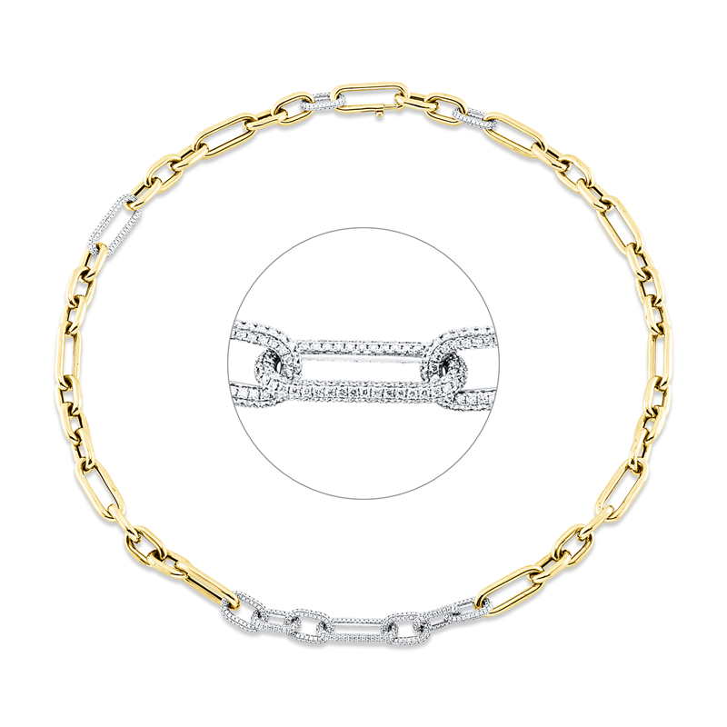 Collier 18 kt GG+WG, 1153 Brill. 4,29 ct, TW-vsi