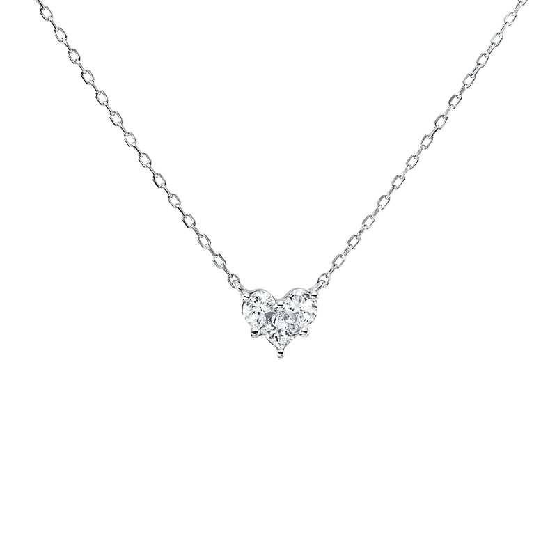 ABVERKAUF Collier 18 kt WG, 3 Fant-Schl. 0,16 ct, TW-vsi