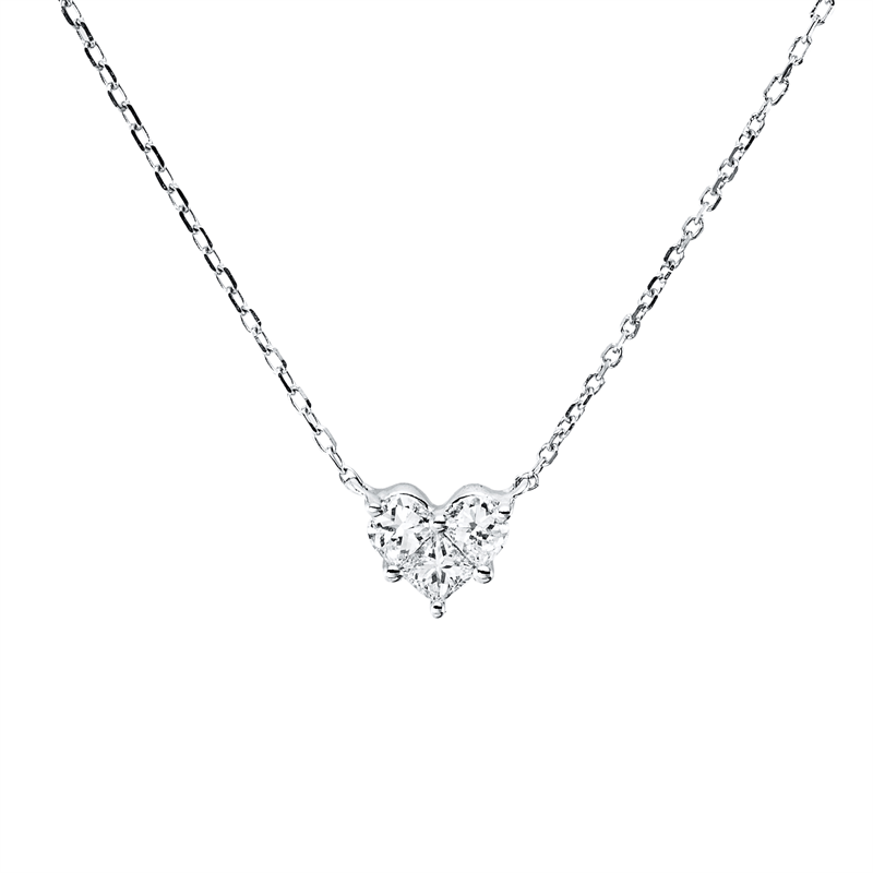 ABVERKAUF Collier 18 kt WG, mit ZÖ 38 cm, 3 Fant-Schl. 0,16 ct, TW-vsi