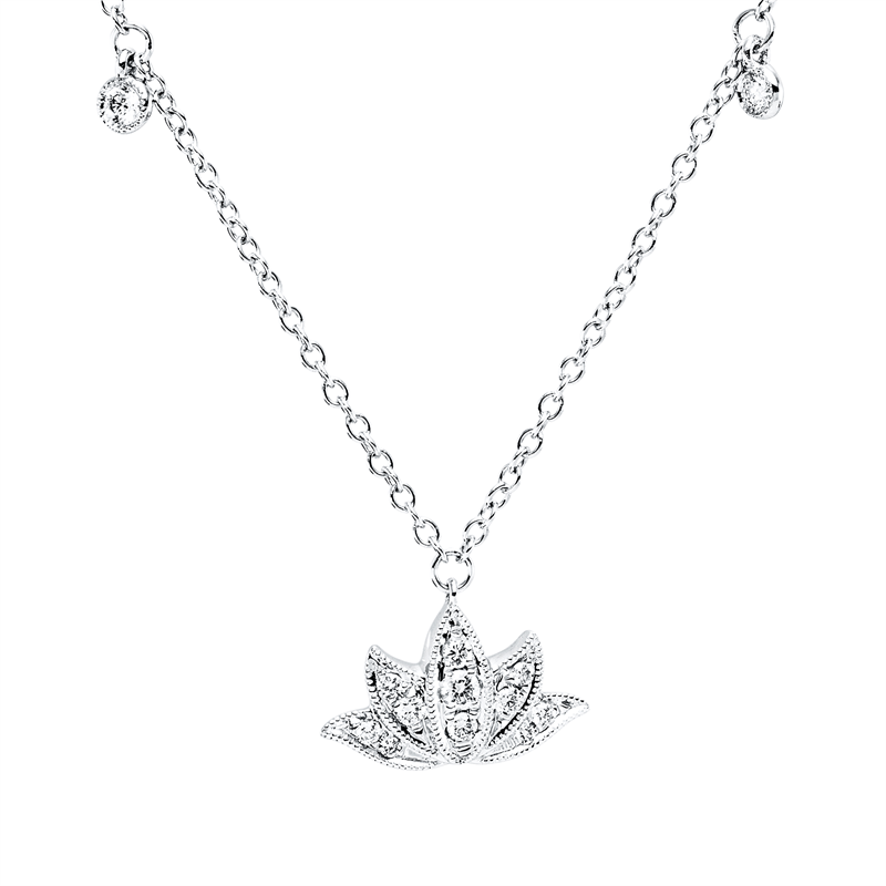Collier 18 kt WG, 15 Brill. 0,17 ct, TW-si/pi