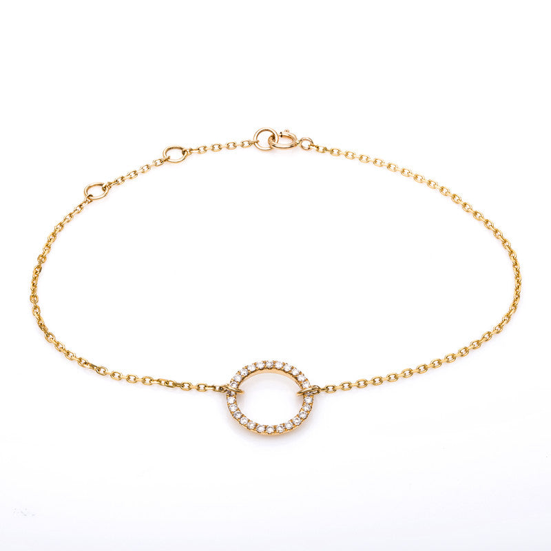 Armband 18 kt GG, 26 Brill. 0,17 ct, TW-si