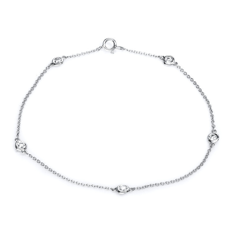 Armband 18 kt WG, 5 Brill. 0,25 ct, TW-si