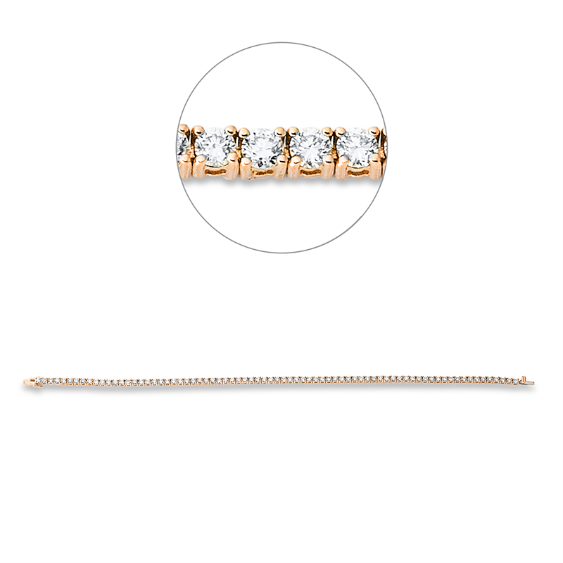 Armband 18 kt RG+WG, 75 Brill. 2,49 ct, TW-si