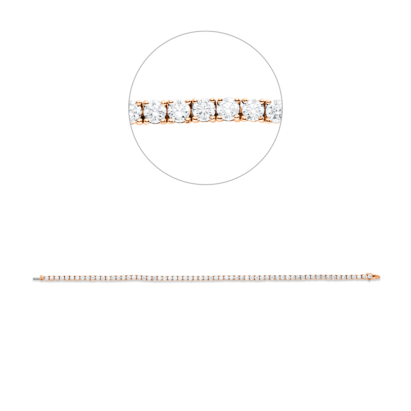 Armband 18 kt RG+WG, 64 Brill. 4,06 ct, TW-si