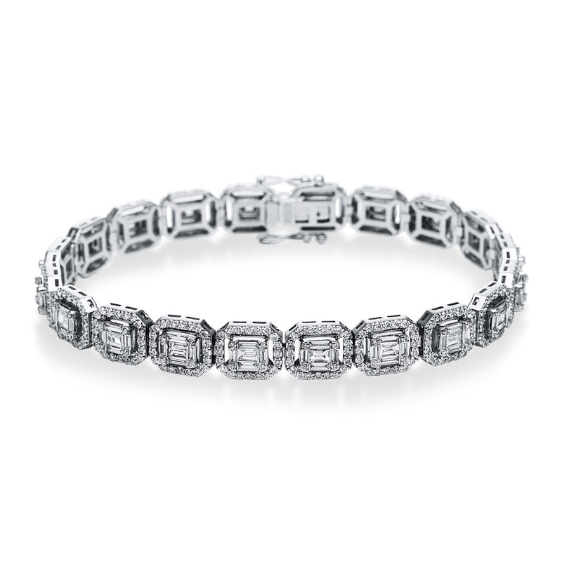 Armband 18 kt WG, 100 Bag. 2,72 ct, TW-vsi/si, 480 Brill. 2,88 ct, TW-vsi/si