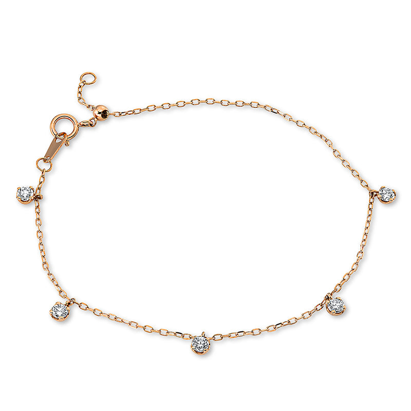 Armband 18 kt RG, 5 Brill. 0,37 ct, TW-si