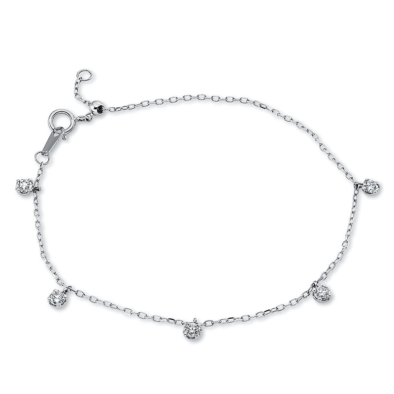 Armband 18 kt WG, 5 Brill. 0,37 ct, TW-si