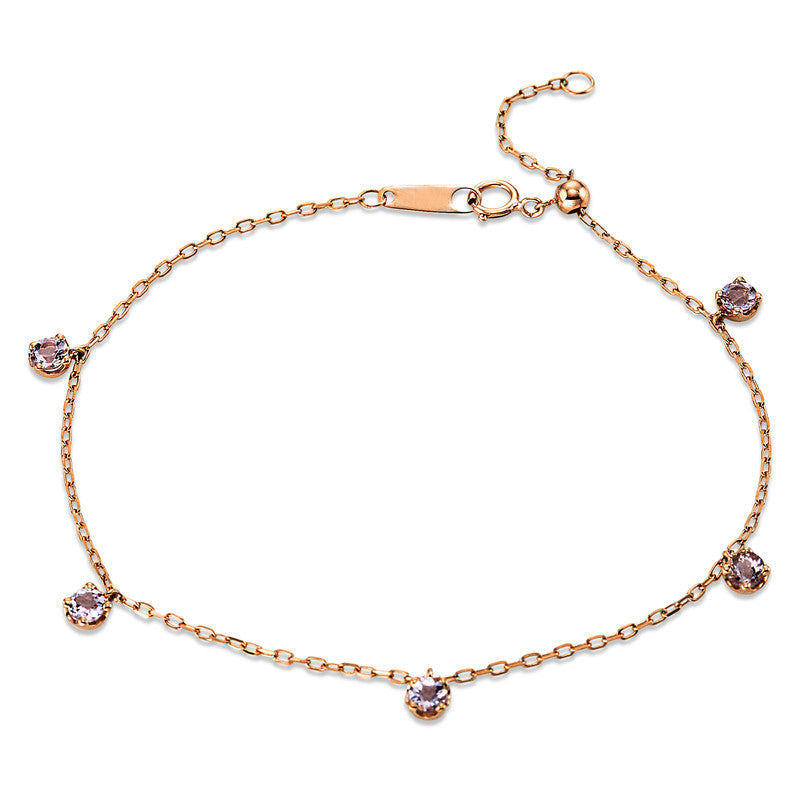 Armband 18 kt RG, 5 Morganit 0,54 ct pink
