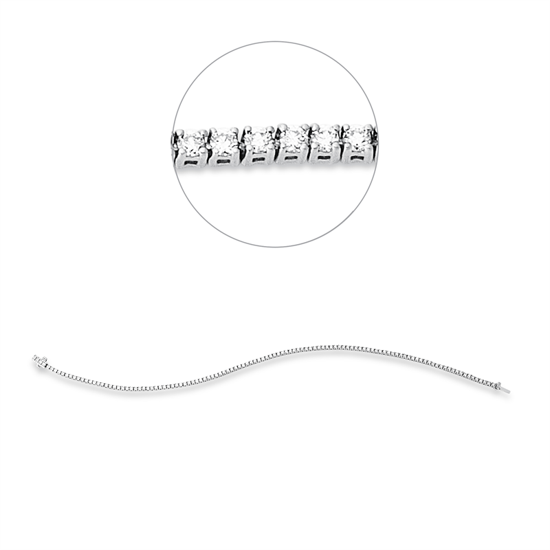Armband 18 kt WG, 116 Brill. 1,00 ct, TW-si