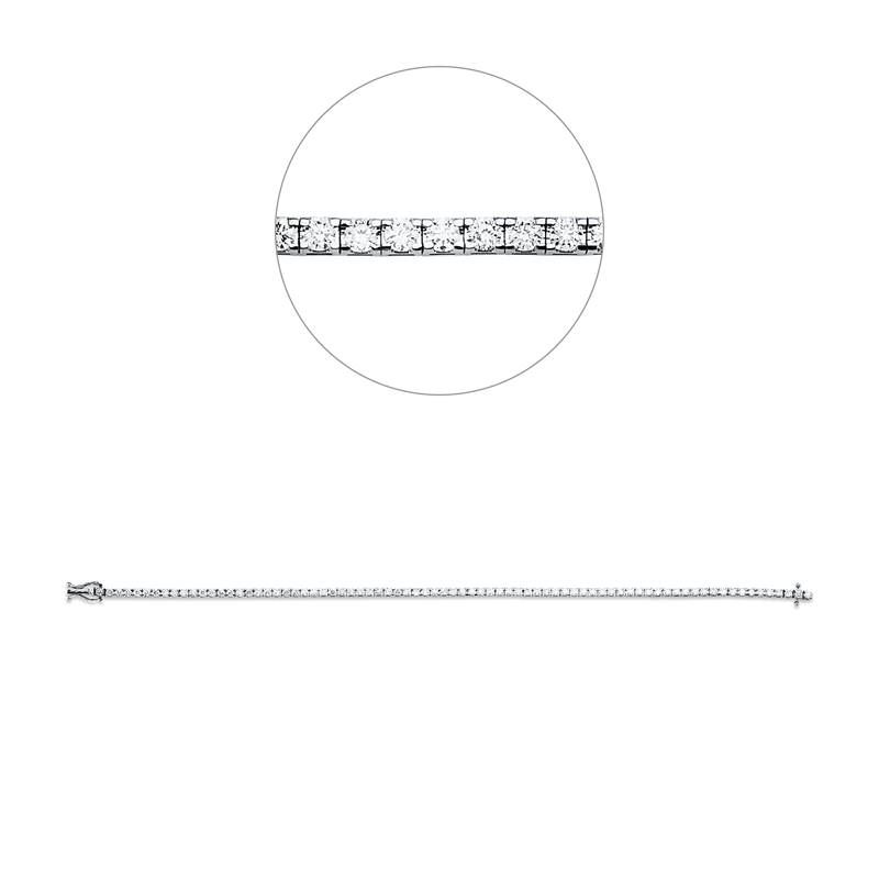 Armband 18 kt WG, 77 Brill. 2,03 ct, TW-si