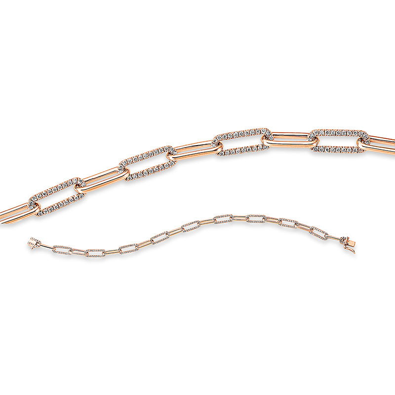 Armband 18 kt RG, 232 Brill. 0,81 ct, TW-si