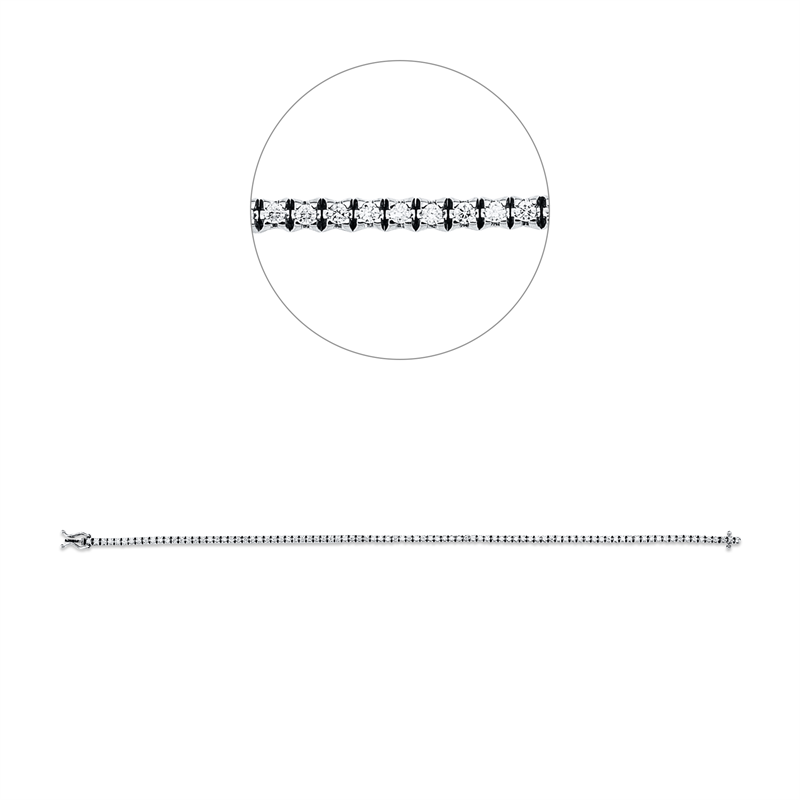 Armband 18 kt WG, 92 Brill. 0,75 ct, TW-si
