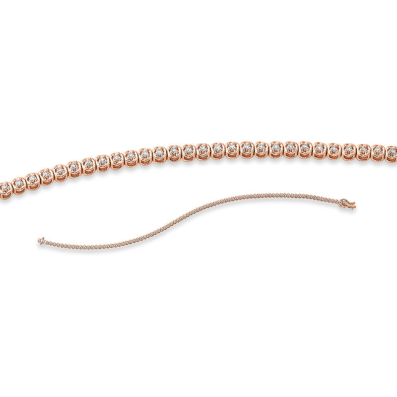 Armband 18 kt RG, 85 Brill. 0,34 ct, TW-si