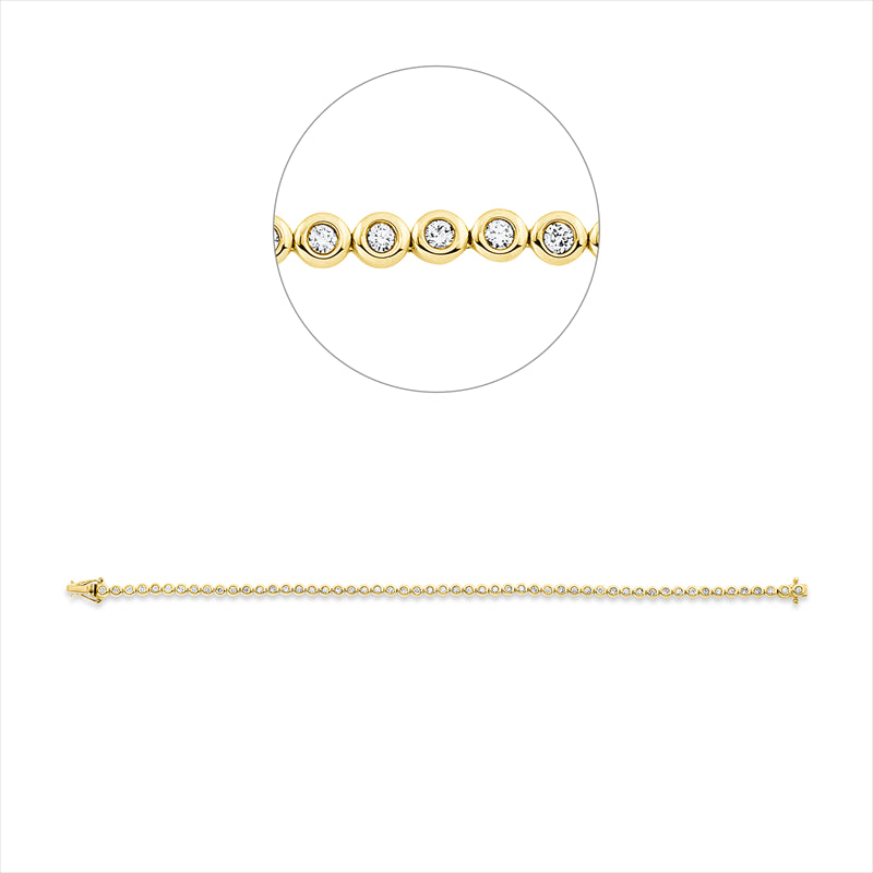 Armband 18 kt GG+WG, 54 Brill. 1,00 ct, TW-si