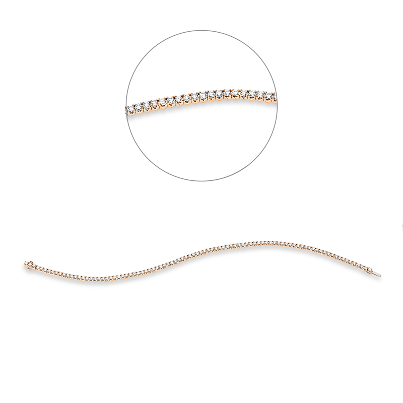 Armband 18 kt RG+WG, with American Lock, 91 Brill. 2,05 ct, TW-si