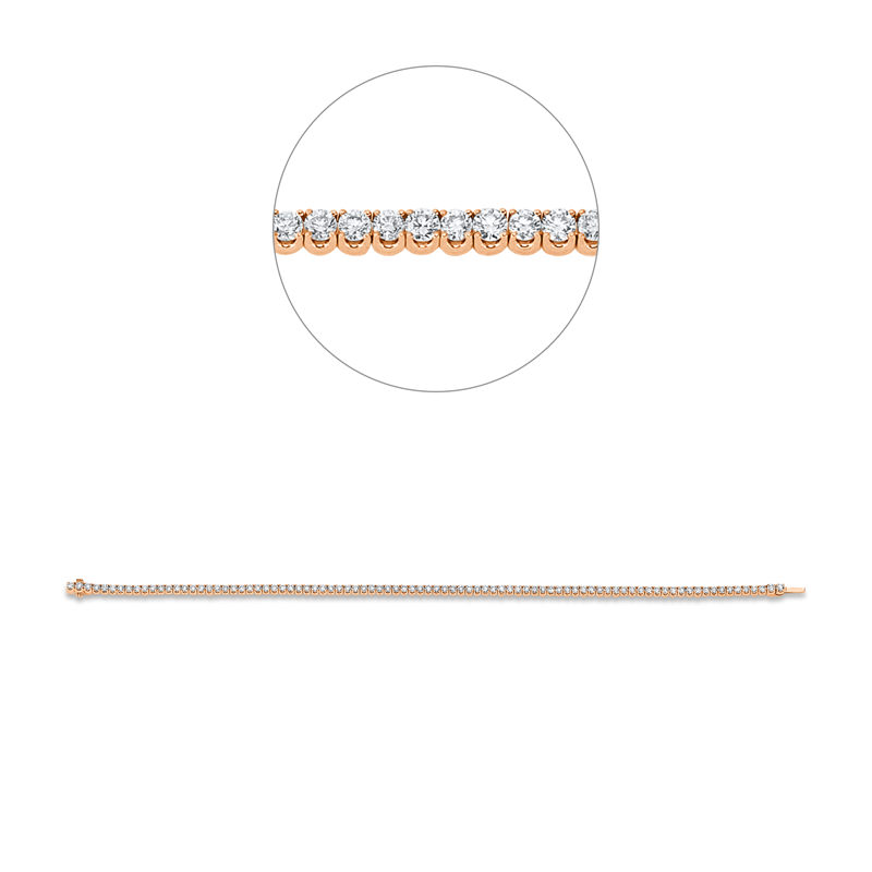 Armband 18 kt RG, With American Lock, 88 Brill. 2,50 ct, TW-si