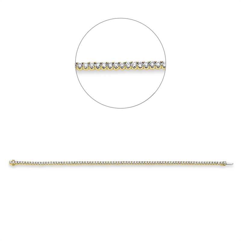 Armband 18 kt GG+WG, with American Lock, 83 Brill. 3,00 ct, TW-si
