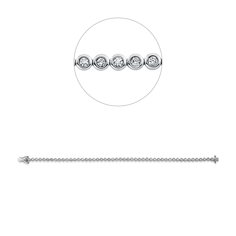 Armband 18 kt WG, 50 Brill. 1,50 ct, TW-si