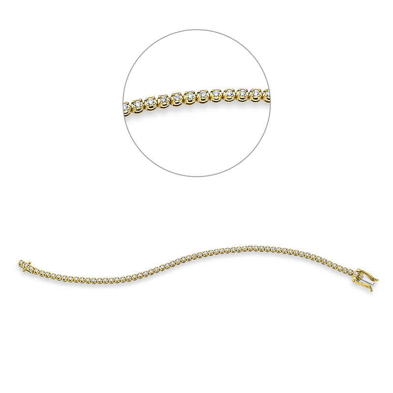 Armband 18 kt GG+WG, 61 Brill. 1,01 ct, TW-si