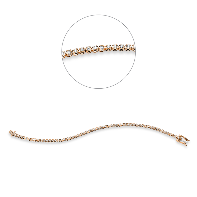 Armband 18 kt RG+WG, 61 Brill. 1,01 ct, TW-si