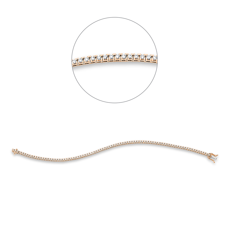 Armband 18 kt RG+WG, 87 Brill. 1,50 ct, TW-si