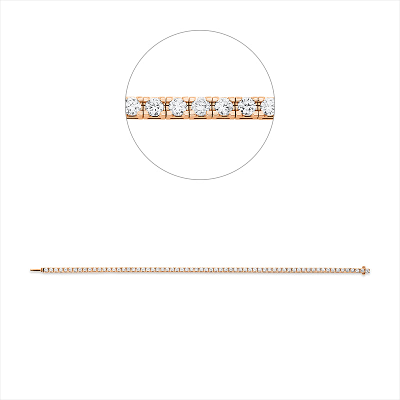 Armband 18 kt RG+WG, 67 Brill. 2,50 ct, TW-si