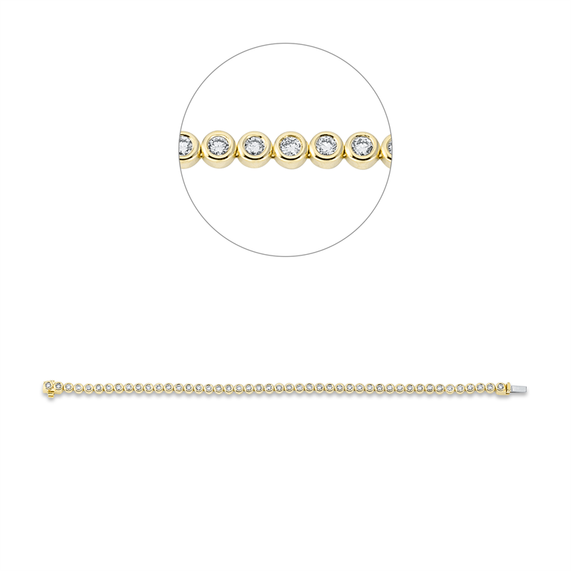 Armband 18 kt GG, With American Lock, 46 Brill. 2,00 ct, TW-si